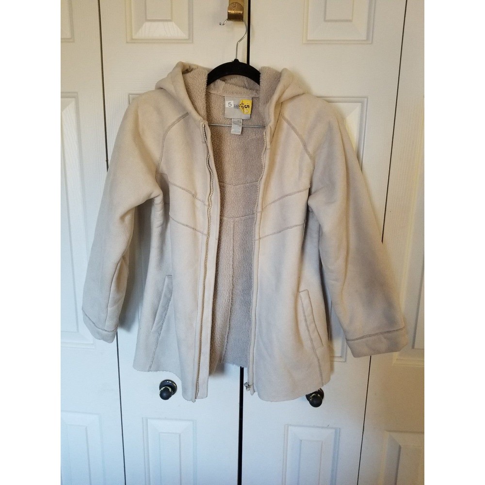 Zara kids sherpa shearling beige cream hooded coat jacket 12 - Picture 3 of 5
